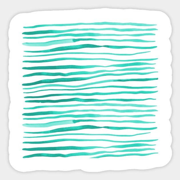 Irregular watercolor lines - turquoise Sticker by wackapacka